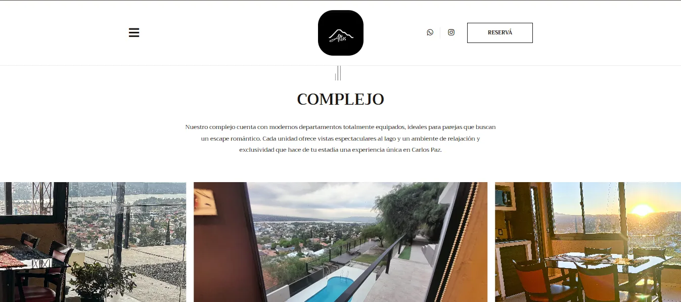 Sitio web multi-page para Altos Apart Carlos Paz desarrollado por EJE Z