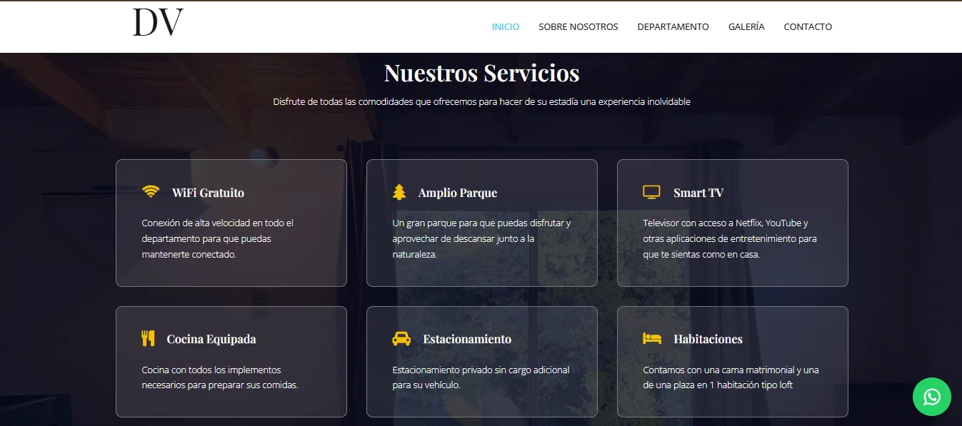 Sitio web para Departamentos Ventana desarrollado por EJE Z