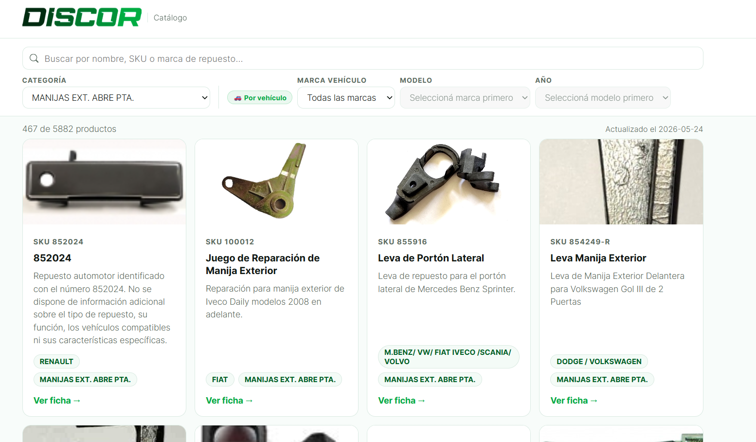 Catálogo de productos público