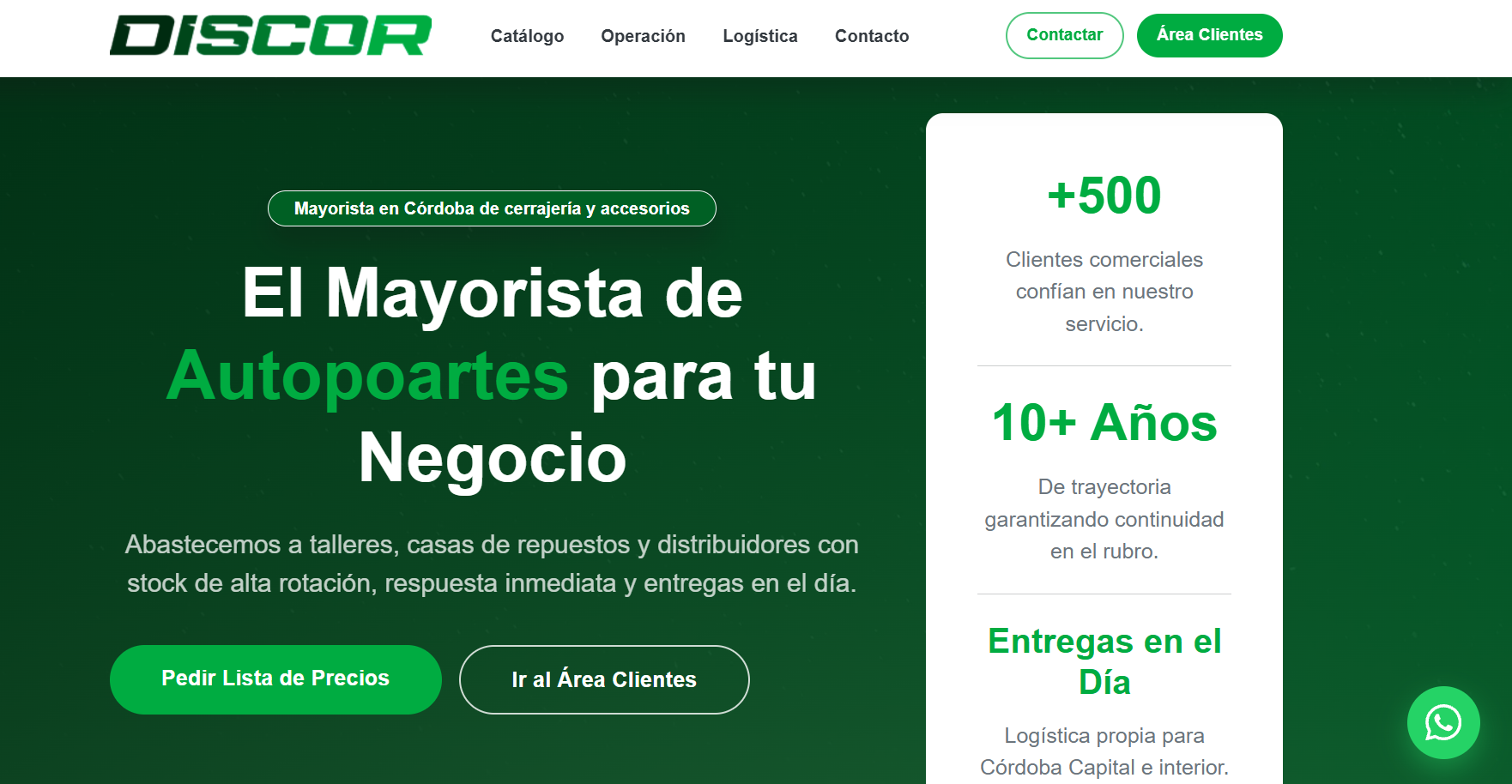Sistema ERP y Catálogo Inteligente para Discor